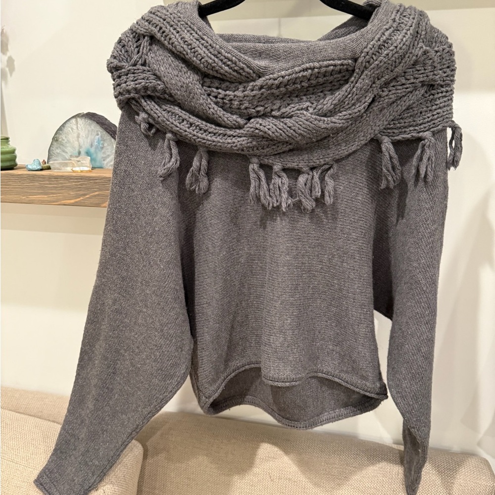 BCBGMaxAzria Charcoal Cowl Neck Sweater